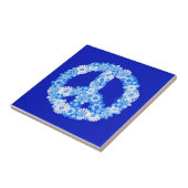 Friedenszeichen in Blau Fliese (Seite)