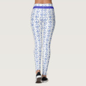 Friedenszeichen in Blau Leggings (Rückseite)