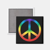 Friedenszeichen in Chakra-Farben Magnet (Vorderseite/Rückseite)