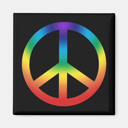 Friedenszeichen in Chakra-Farben Magnet (Vorne)