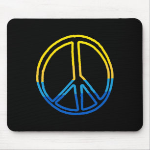 Friedenszeichen in den Farben der Ukraine Gelb und Mousepad