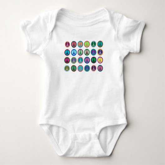 Friedenszeichen in Farbe Baby Strampler (Vorderseite)
