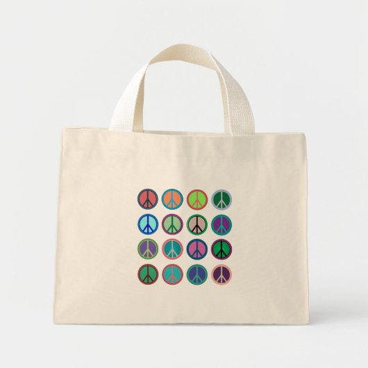 Friedenszeichen in Farbe Mini Stoffbeutel (Vorne)