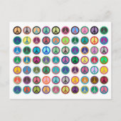 Friedenszeichen in Farbe Postkarte (Vorderseite)