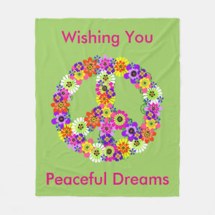 Friedenszeichen in grünen Friedlichen Träumen Fleecedecke