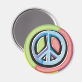 Friedenszeichen in Pastellfarben Magnet (Vorderseite/Rückseite)