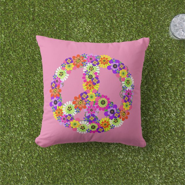 Friedenszeichen in Rosa Kissen (Golfball-Marker)