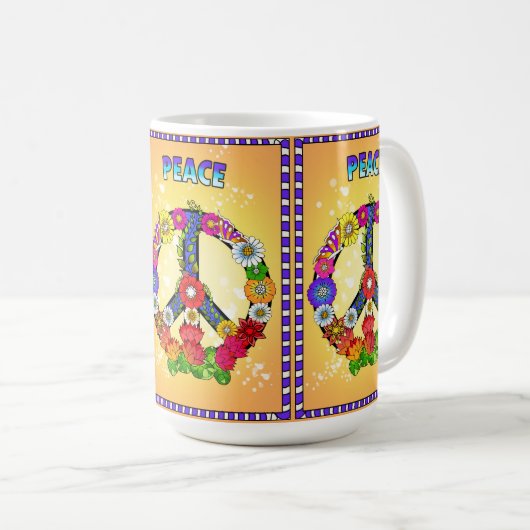 Friedenszeichen Kaffeetasse (VorderseiteRechts)