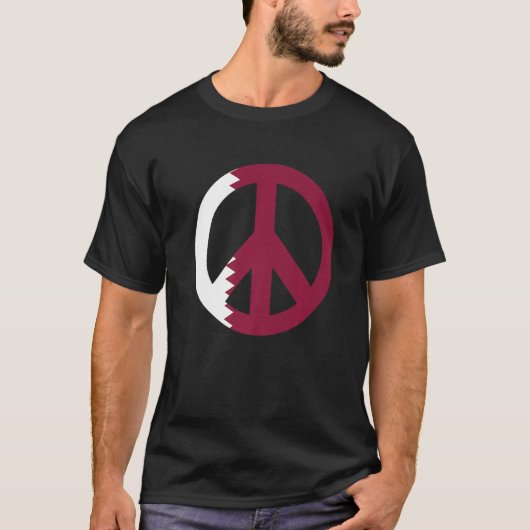 Friedenszeichen Katar Flag 1 T-Shirt (Vorderseite)
