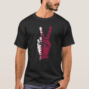 Friedenszeichen Katar-Flagge T-Shirt