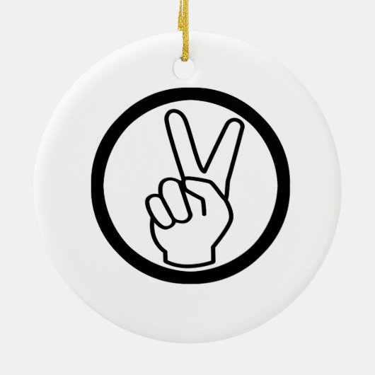 Friedenszeichen Keramik Ornament (Hinten)