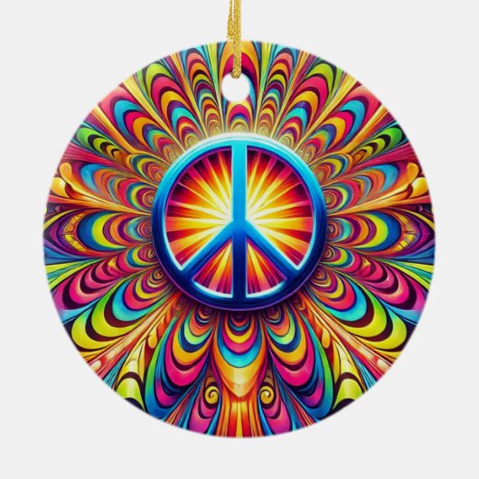 Friedenszeichen Keramik Ornament (Hinten)