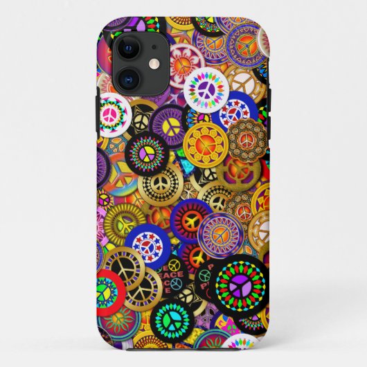 Friedenszeichen knöpft Collage Case-Mate iPhone Hülle (Rückseite)