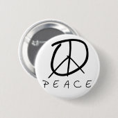 Friedenszeichen: Knospen-Handskript Button (Vorne & Hinten)