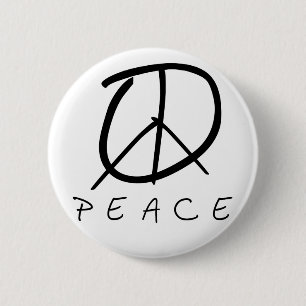 Friedenszeichen: Knospen-Handskript Button