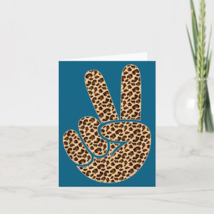 Friedenszeichen Leopardenprint Jungen Tierprint Mä Karte