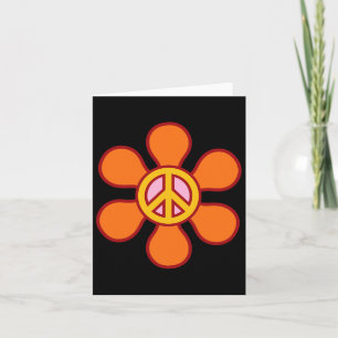 Friedenszeichen Liebe 60er 70er Groovy Hippie-Kost Karte