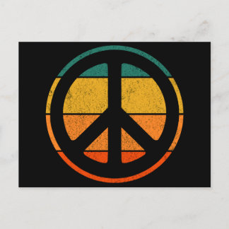 Friedenszeichen Liebe 60er 70er Tye Die Hippie-Kos Postkarte