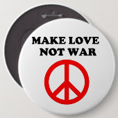 FRIEDENSZEICHEN "LIEBE NICHT KRIEG MACHEN" BUTTON (Vorne & Hinten)