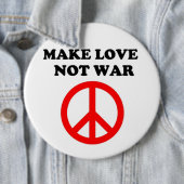 FRIEDENSZEICHEN "LIEBE NICHT KRIEG MACHEN" BUTTON (Beispiel)