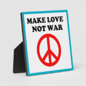 FRIEDENSZEICHEN "LIEBE NICHT KRIEG MACHEN" FOTOPLATTE (Vorderseite)