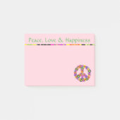 Friedenszeichen - Liebe und Glück pink Post-it Klebezettel (Vorderseite)