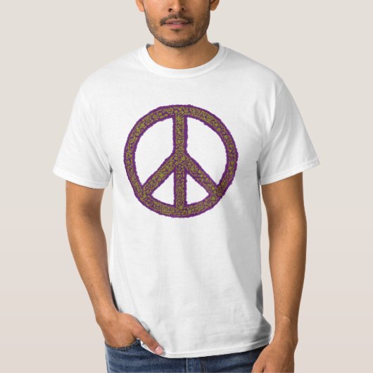 Friedenszeichen lila T-Shirt (Vorderseite)