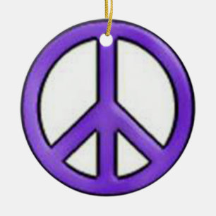 Friedenszeichen-lila Verzierung Keramikornament