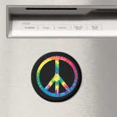 Friedenszeichen-Magnet mit Tie-Dye-Effekt Magnet (In Situ (Geschirrspüler))