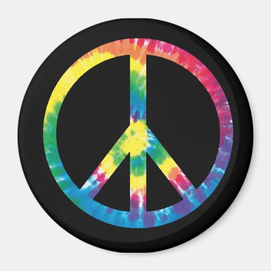 Friedenszeichen-Magnet mit Tie-Dye-Effekt Magnet (Vorne)