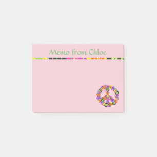 Friedenszeichen Memo In Rosa Post-it Klebezettel