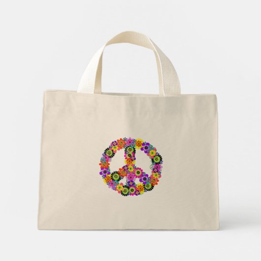 Friedenszeichen Mini Stoffbeutel (Rückseite)