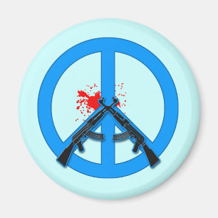 Friedenszeichen mit AK-47s und Blut Magnet