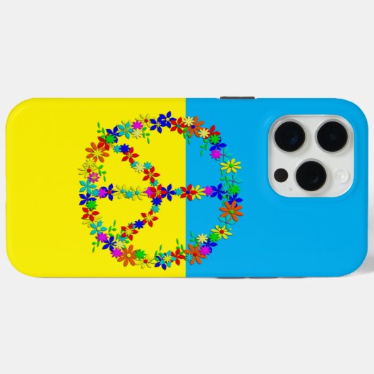 Friedenszeichen mit Blume, ukrainische Flagge Case-Mate iPhone Hülle (Rückseite (Horizontal))