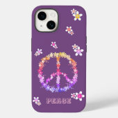 Friedenszeichen mit bunten Blume, Personalisiert Case-Mate iPhone Hülle (Rückseite)