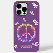 Friedenszeichen mit bunten Blume, Personalisiert Case-Mate iPhone Hülle (Rückseite)