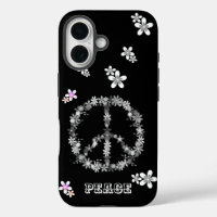 Friedenszeichen mit bunten Blume, Personalisiert