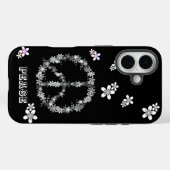 Friedenszeichen mit bunten Blume, Personalisiert Case-Mate iPhone Hülle (Rückseite (Horizontal))
