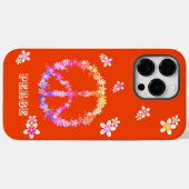 Friedenszeichen mit bunten Blume, Personalisierte Case-Mate iPhone Hülle (Rückseite (Horizontal))