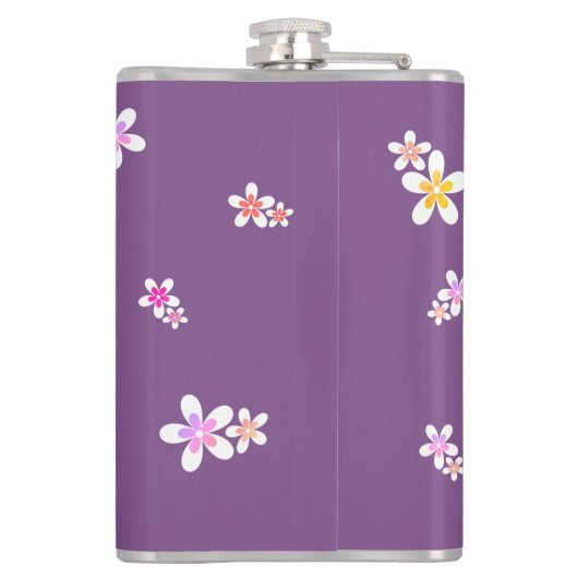 Friedenszeichen mit bunten Blume, Personalisierter Flachmann (Rückseite)