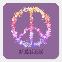 Friedenszeichen mit bunten Blume, Personalisierter