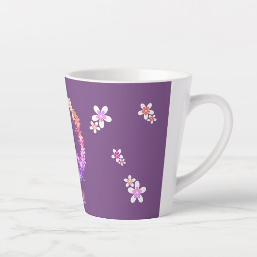 Friedenszeichen mit bunten Blumen, Milchtasse (Rechts)