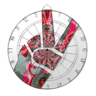 Friedenszeichen mit der Hand Dartscheibe