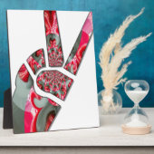Friedenszeichen mit der Hand Fotoplatte (Seite)