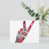 Friedenszeichen mit der Hand Postkarte (Stehend Vorderseite)