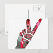 Friedenszeichen mit der Hand Postkarte (Vorne/Hinten)