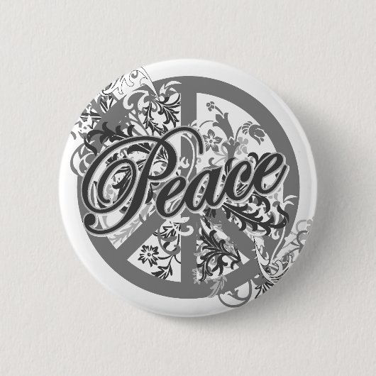 Friedenszeichen-mit Filigran geschmückte Kunst Button (Vorderseite)
