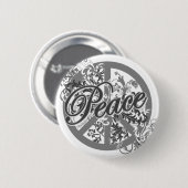 Friedenszeichen-mit Filigran geschmückte Kunst Button (Vorne & Hinten)