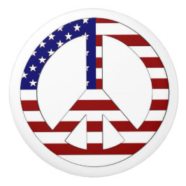 Friedenszeichen mit Flaggenknopf Keramik Keramikknauf