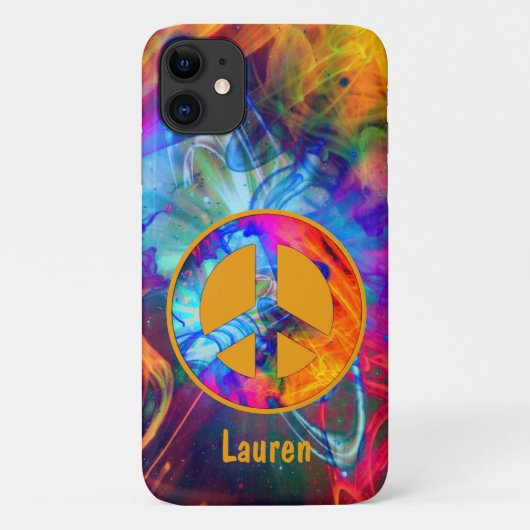 Friedenszeichen mit kühlen Farben und leichten Str Case-Mate iPhone Hülle (Rückseite)